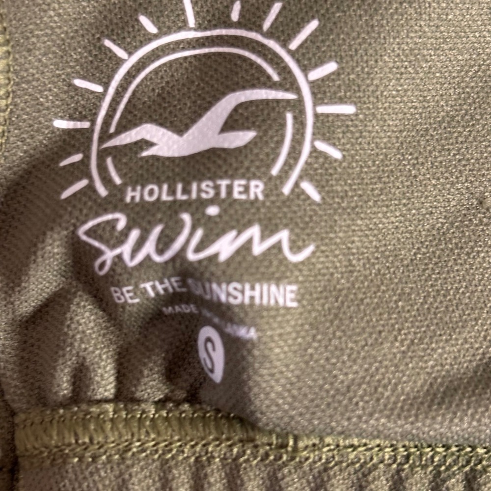 Hollister Ribbed Knot Front Bikini Top Olive Green Small 311-471-0470-331 - Picture 7 of 11